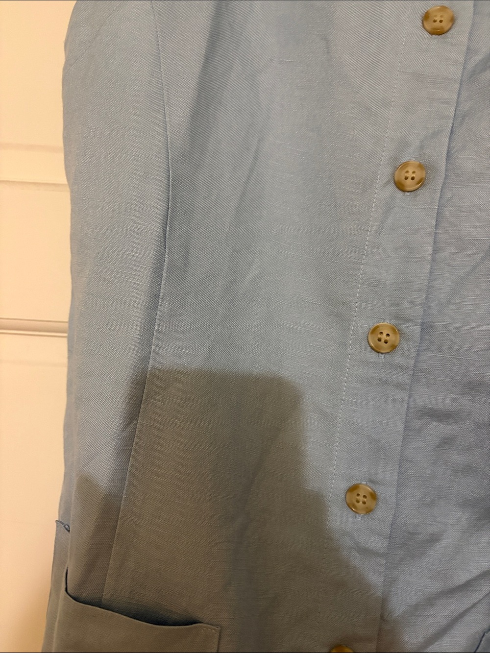 LOFT Sleeveless Button-Front Sky Blue Shift Dress - Picture 2 of 3